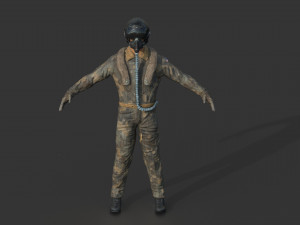 pilot - t and sitting pose Modelo 3D