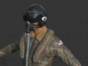 pilot - t and sitting pose Modelo 3D