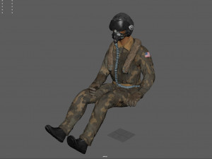 pilot - t and sitting pose Modelo 3D