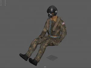 pilot - t and sitting pose 3D Model