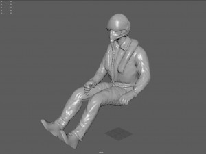 pilot - t and sitting pose Modelo 3D