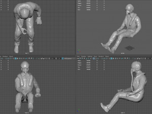 pilot - t and sitting pose Modelo 3D