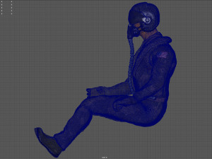 pilot - t and sitting pose Modelo 3D