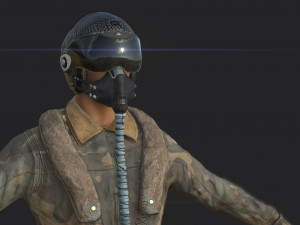pilot - t and sitting pose Modelo 3D
