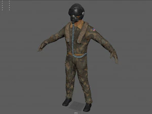 pilot - t and sitting pose 3D Model