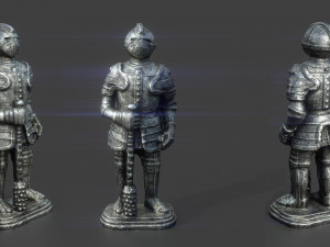 medieval knight statue 4 3D Model