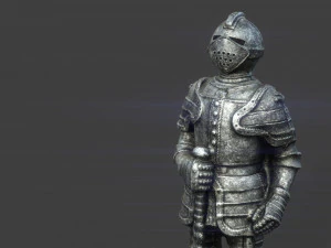medieval knight statue 4 3D Model
