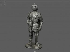 medieval knight statue 4 3D Модель