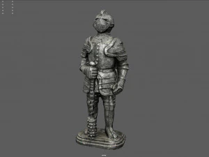 medieval knight statue 4 3D Model