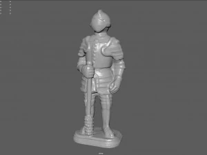 medieval knight statue 4 3D Model