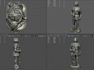 medieval knight statue 4 3D Модель
