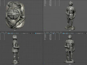 medieval knight statue 4 3D Model