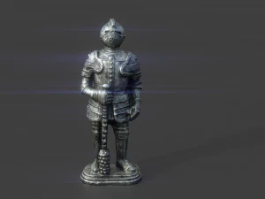 medieval knight statue 4 3D Model