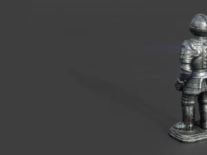 medieval knight statue 4 3D Model