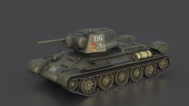 t- 34-76 early 1943 production 3D 모델 .c4d .max .obj .3ds .fbx .stl .blend 