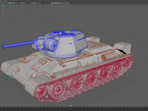 टी-34-76 प्रारंभिक 1943 उत्पादन 3D मॉडल