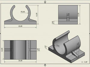 modello di stampa 3d u-clip Modello di stampa 3D