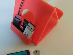 universal phone holder with rear usb storage 3D Print Model