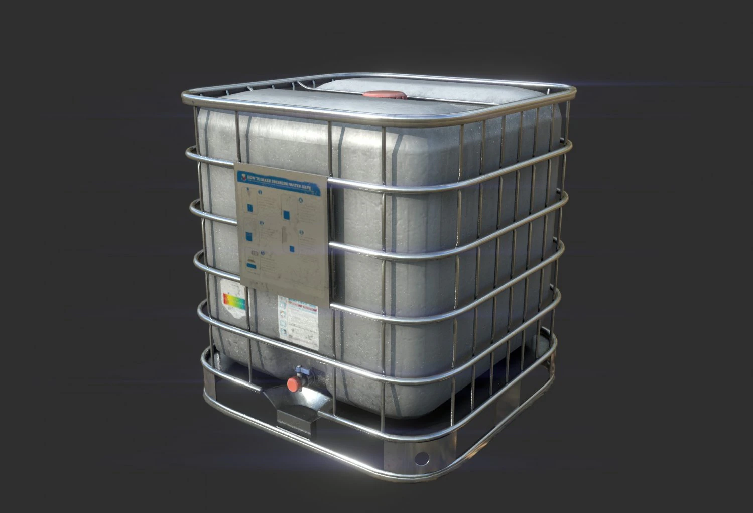 square water tank 3D Model .c4d .max .obj .3ds .fbx .stl .blend