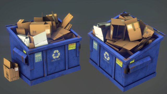 recycling dumpster 3D Model .c4d .max .obj .3ds .fbx .stl .blend 