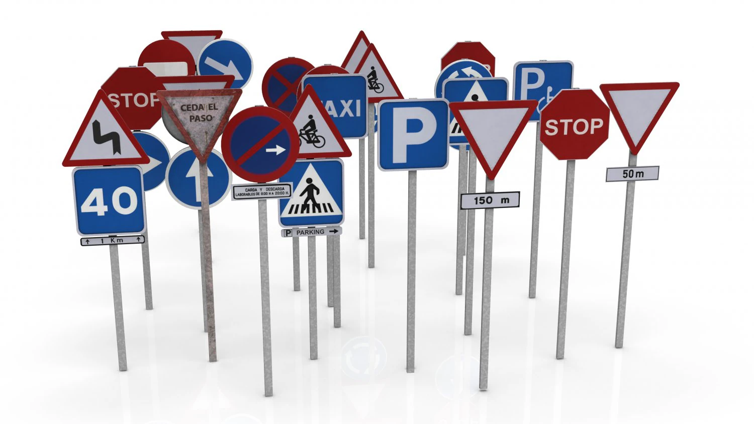 traffic signals 3D Model .c4d .max .obj .3ds .fbx .stl .blend 