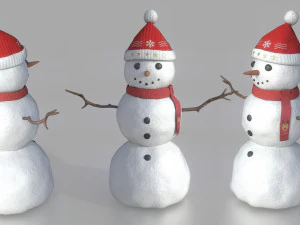 bałwan śniegowy Model 3D