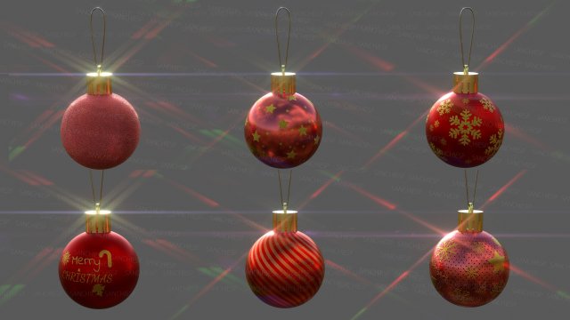 christmas balls Modello 3D .c4d .max .obj .3ds .fbx .stl .blend 