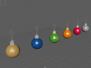 farbige Weihnachtskugeln 3D Modell