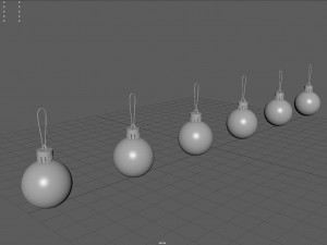 colored christmas balls 3D Model