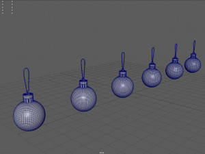 colored christmas balls 3D Model