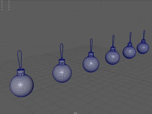 farbige Weihnachtskugeln 3D Modell