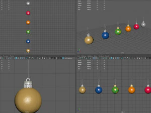 farbige Weihnachtskugeln 3D Modell