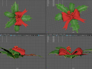 christmas holly 3D Model