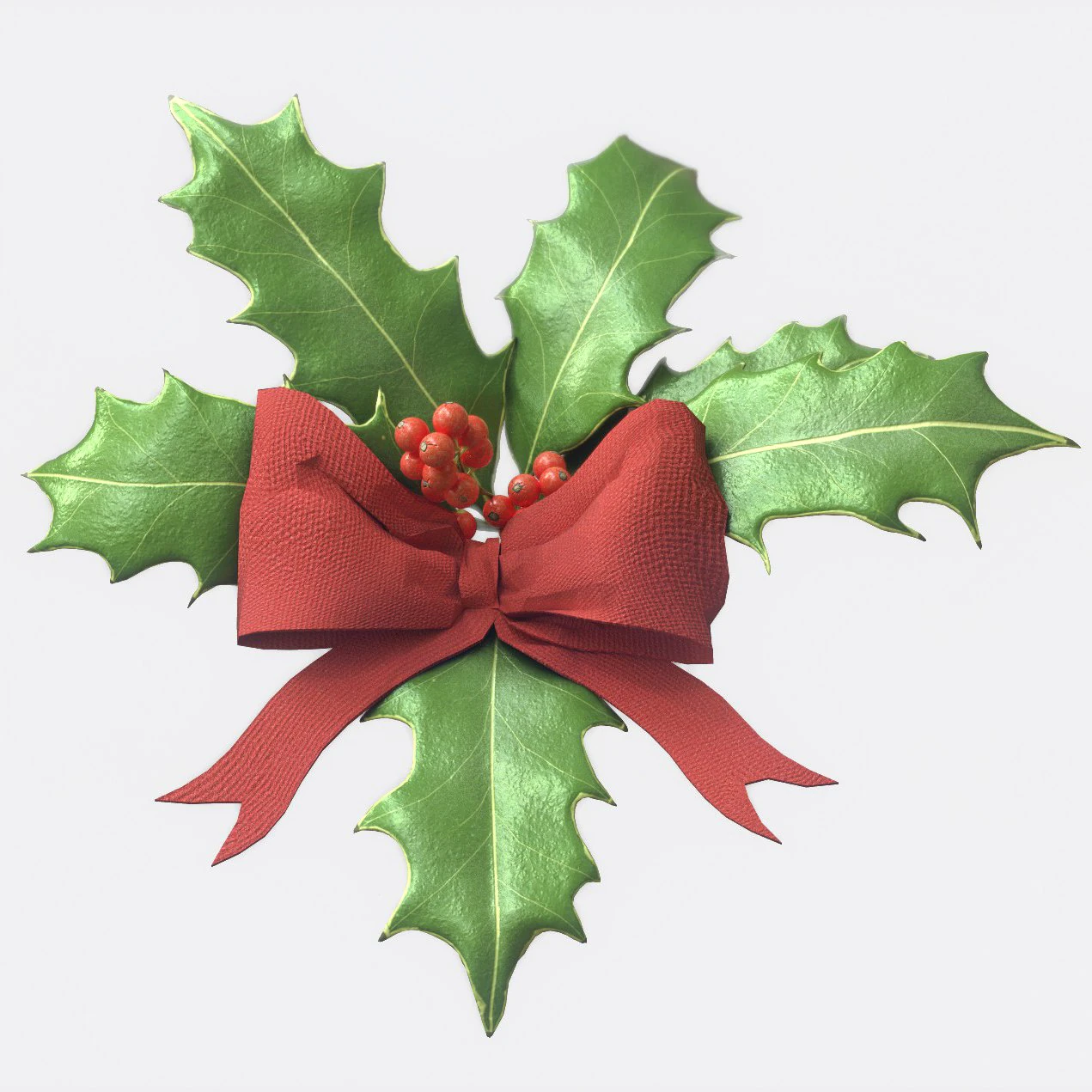 christmas holly 3D Model .c4d .max .obj .3ds .fbx .stl .blend 