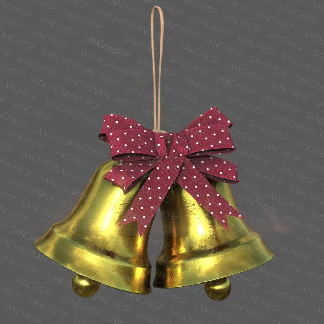 christmas bells 3D 模型 .c4d .max .obj .3ds .fbx .stl .blend 
