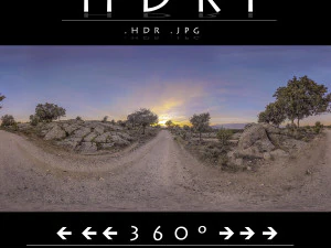 गंदगी वाली सड़क पर एचडीआर सुंदर सूर्यास्त CG टेक्स्चर्स