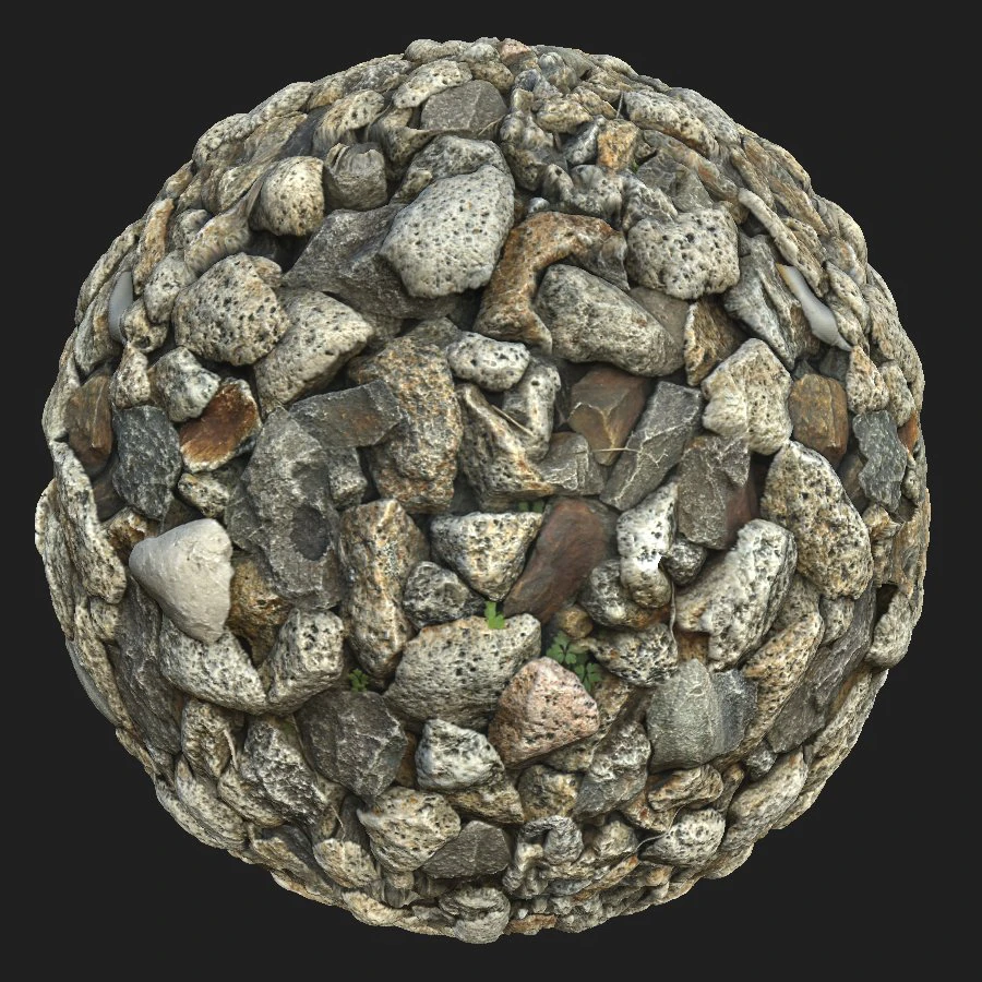 railway stones pbr material CG Textures .c4d .max .obj .3ds .fbx .stl .blend