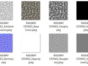 railway stones pbr material Tekstur CG