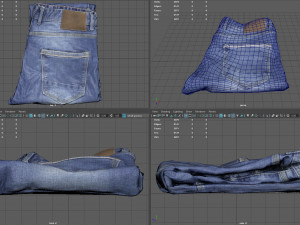 folded jeans 1 3D Model