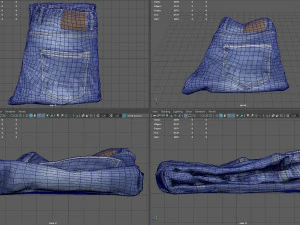 folded jeans 1 3D Model