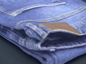 folded jeans 1 3D Model