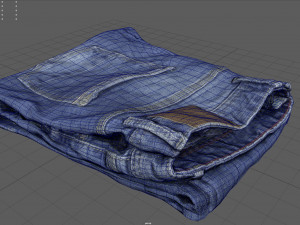 folded jeans 1 3D Model