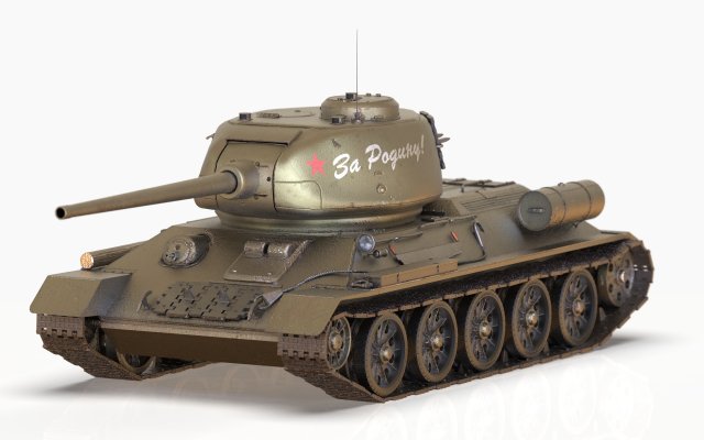 soviet tank t-34-85 3Dモデル .c4d .max .obj .3ds .fbx .stl .blend 