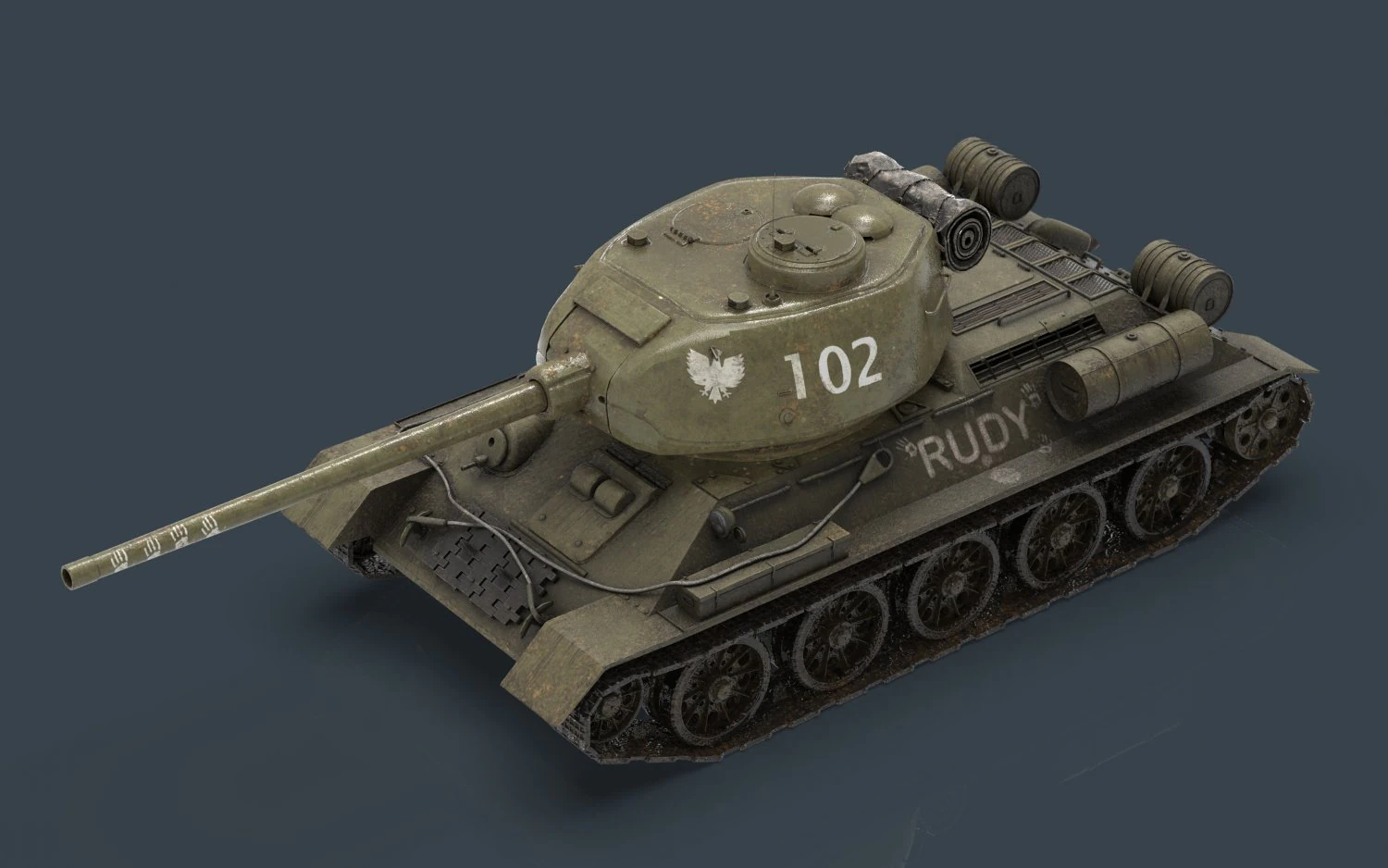 t-34-85 Rudy Modelo 3D .c4d .max .obj .3ds .fbx .stl .blend