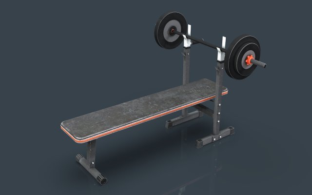 weight bench Model 3D .c4d .max .obj .3ds .fbx .stl .blend 