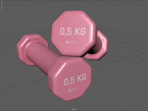 plastic dumbbells 05 kg 3D मॉडल