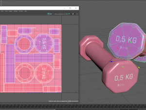 plastic dumbbells 05 kg 3D मॉडल