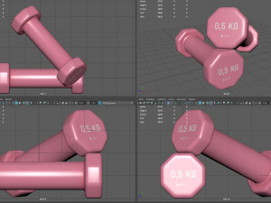 plastic dumbbells 05 kg 3D मॉडल