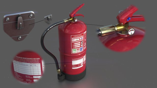 extinguisher 3D 模型 .c4d .max .obj .3ds .fbx .stl .blend 