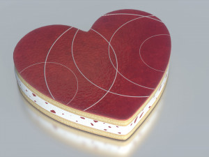 strawberry heart cake 3D Model